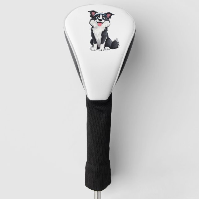 Couvre-club De Golf Cartoon Collie Bordure (Devant)