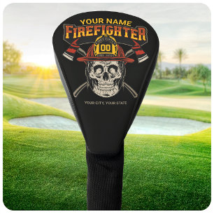 Couvre-club De Golf Casque de crâne pompier personnalisé Ax pompier