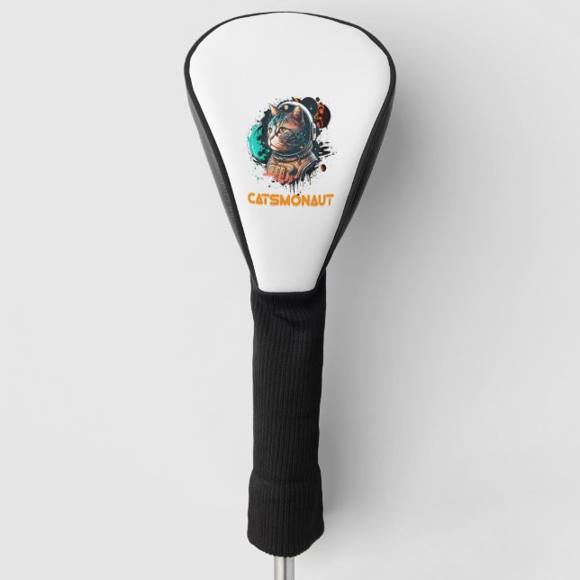 Couvre-club De Golf Catsmonaute Astronaut Chat Ou Chat Spatial (Devant)