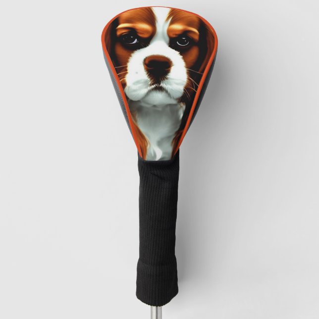 Couvre-club De Golf cavalier roi charles spaniel blenheim anime (Devant)