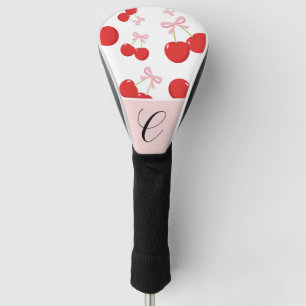 Couvre-club De Golf Cerises Rouges avec Nœud Rose Coquette Cottage Chi