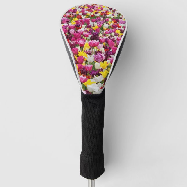 Couvre-club De Golf champ plein de tulipes (Devant)