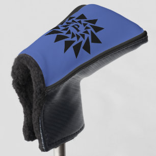 Couvre-club De Golf Changer Initial, Triangles géométriques, Bleu Noir