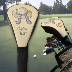 Couvre-club De Golf Chapeau de paille beige