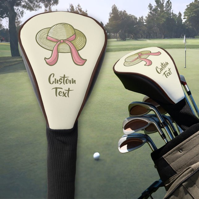 Couvre-club De Golf Chapeau de paille jaune (Créateur téléchargé)
