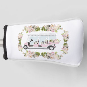 Couvre-club De Golf Chariot de Golf Fleurs Roses 