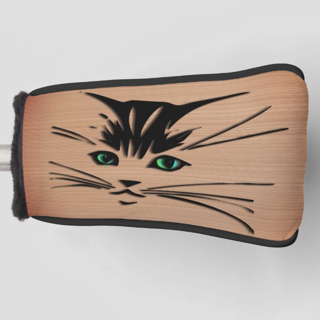 Couvre-club De Golf Chat aux yeux verts Rustique  (Devant)