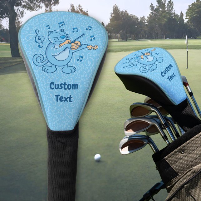 Couvre-club De Golf Chat bleu avec couverture de tête de golf violon (Créateur téléchargé)