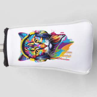 Couvre-club De Golf Chat dans les écouteurs