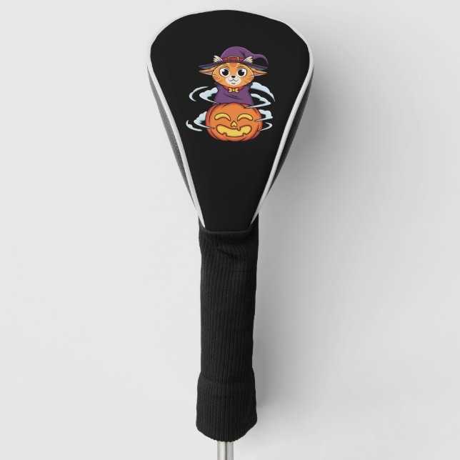 Couvre-club De Golf Chat d'Halloween (Devant)