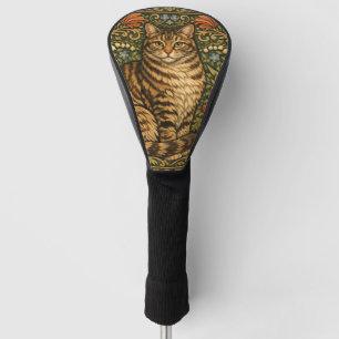 Couvre-club De Golf Chat floral botanique élégant vintage