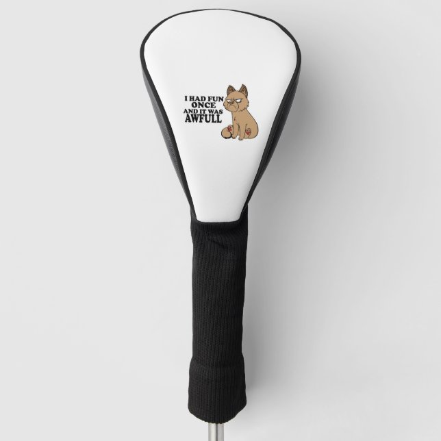 Couvre-club De Golf Chat Grumpy - Mème Chat Drôle - Amusant (Devant)