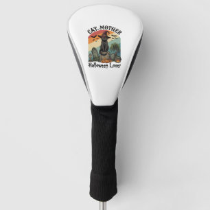 Couvre-club De Golf Chat Mère Halloween Amant Chapeau de Sorcière Noir