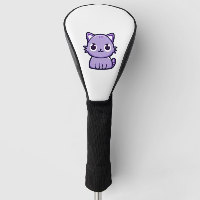 Couvre-club De Golf chat mignon violet (Devant)