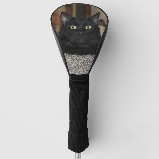 Couvre-club De Golf Chat Noir (Devant)