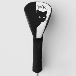 Couvre-club De Golf Chat noir simple initial