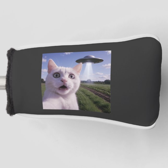 Couvre-club De Golf Chat selfie avec un OVNI alien (Devant)