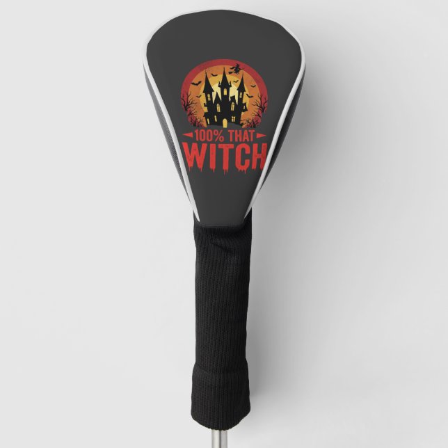 Couvre-club De Golf Château d'Halloween de cette sorcière à 100% (Devant)