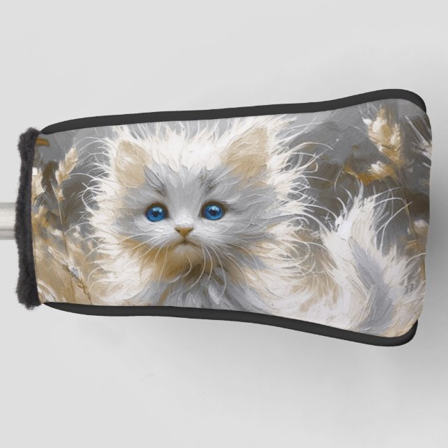 Couvre-club De Golf Chaton blanc précieux (Devant)