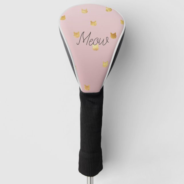 Couvre-club De Golf Chats en or Blush Rose Ombre (Devant)