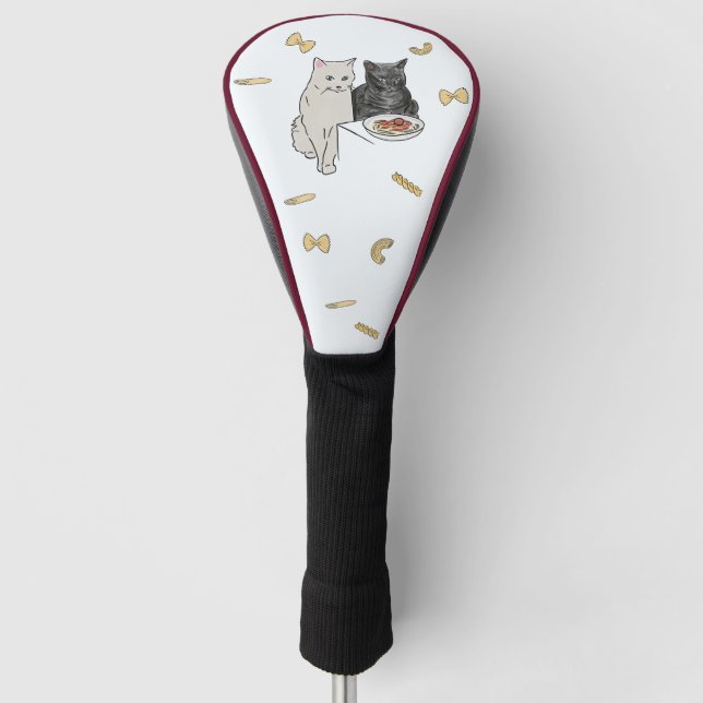 Couvre-club De Golf Chats et pâtes mignons  (Devant)