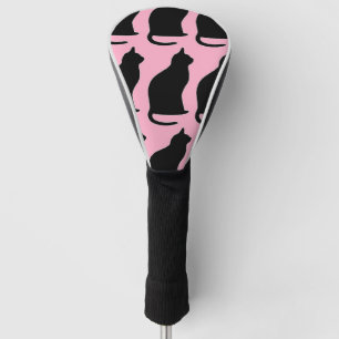 Couvre-club De Golf Chats noirs en rose