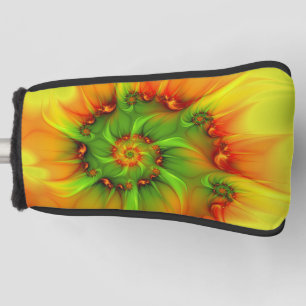 Couvre-club De Golf Chaud Été Vert Orange Abstrait coloré Fractal