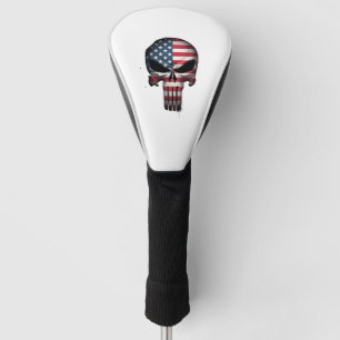 Couvre-club De Golf Chemise 4 juillet pour femmes hommes crâne drapeau