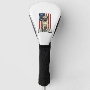 Couvre-club De Golf Chemise de chien à gravure vintage patriotique Pug