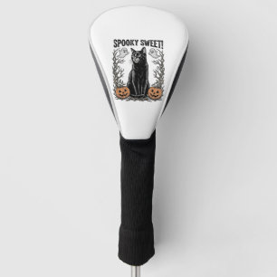 Couvre-club De Golf Chemise de gravure Halloween vintage de chat noir