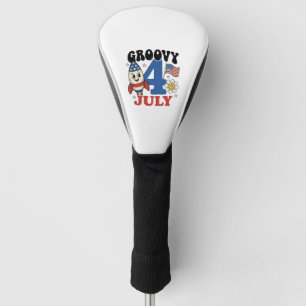 Couvre-club De Golf Chemise patriotique de fusée Groovy 4 juillet Desi