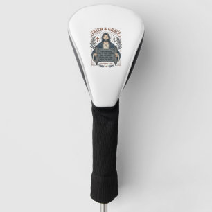 Couvre-club De Golf Chemise Vintage Broderie Croix Jésus Graphique Chr