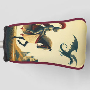 Couvre-club De Golf Chevalier médiéval/dragon/château fantastique