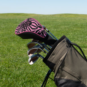 Couvre-club De Golf Chic Zèbre Rose et Noir