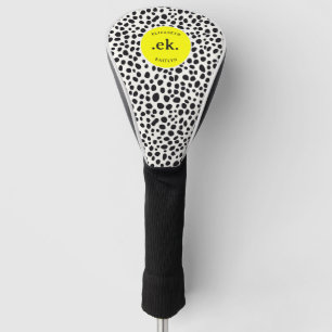 Couvre-club De Golf Chien dalmate Abstrait Motif rose chaud Monogramme
