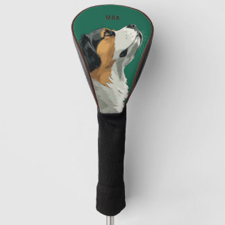 Couvre-club De Golf Chien de montagne bernois sur fond vert