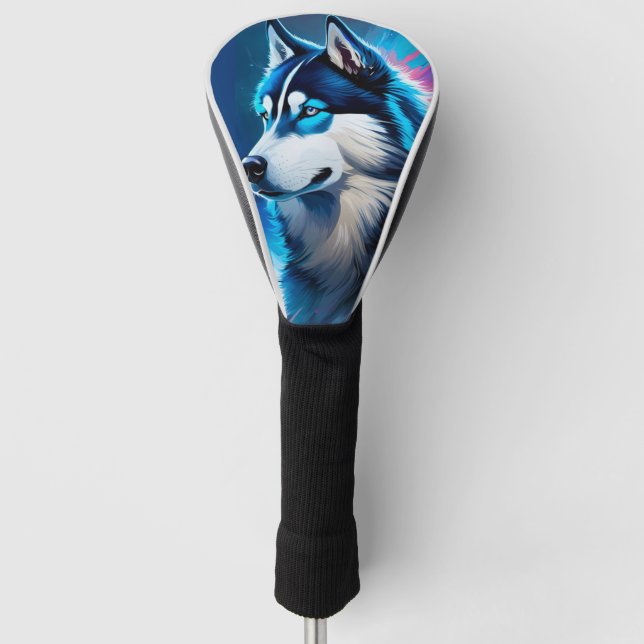 Couvre-club De Golf Chien Husky (Devant)