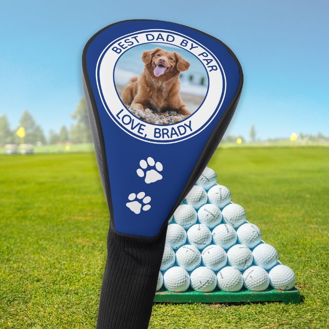 Couvre-club De Golf Chien Meilleur Papa Jamais Bleu Photo (Créateur téléchargé)