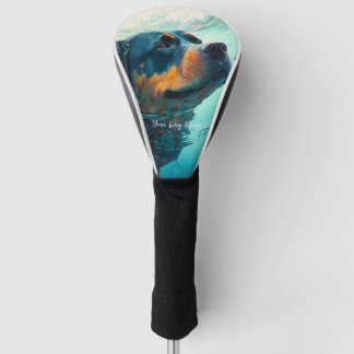 Couvre-club De Golf Chien Rottweiler nageant dans l'eau 005