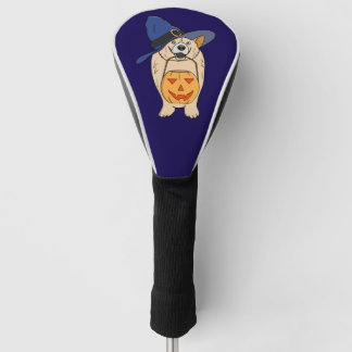 Couvre-club De Golf Chien Sorcière Citrouille