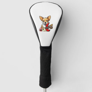 Couvre-club De Golf Chihuahua chien jouant de la guitare électrique. V