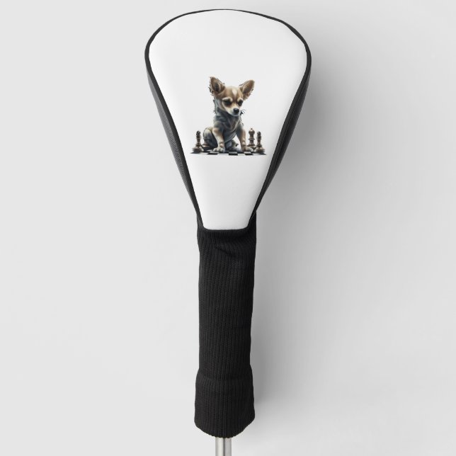 Couvre-club De Golf Chihuahua Joueuse d'échecs (Devant)