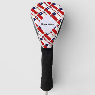 Couvre-club De Golf Chili et drapeau chilien carrelés avec votre nom
