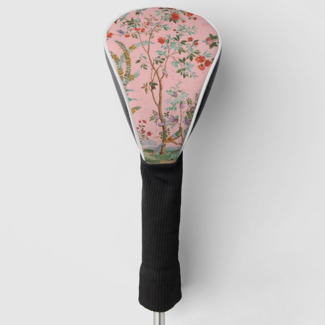 Couvre-club De Golf Chinoiserie rose (Devant)