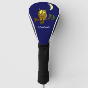 Couvre-club De Golf Chouette triste avec larmes et lune manquant ton d
