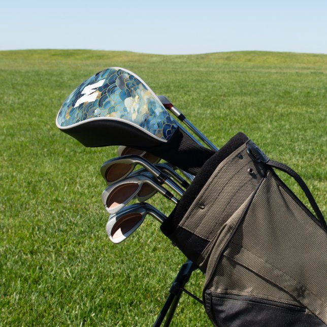 Couvre-club De Golf Ciel bleu or Abstrait (In Situ)