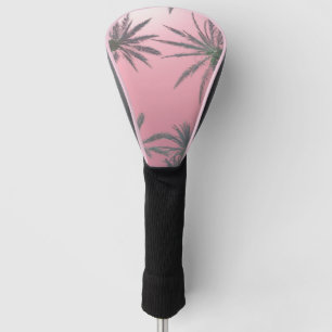 Couvre-club De Golf Ciel d'été rose et palmiers
