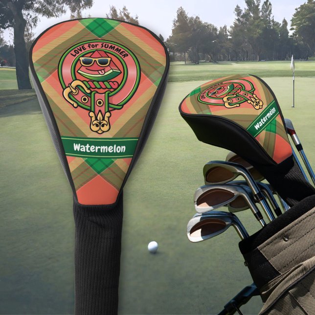 Couvre-club De Golf Cimier de pastèque sur la couverture Tartan Golf H (Créateur téléchargé)