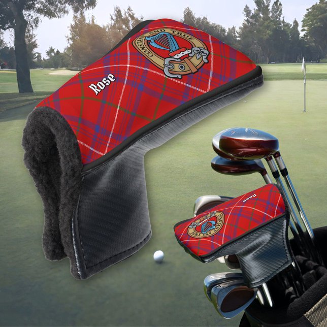 Couvre-club De Golf Cimier Rose de clan sur Tartan (Créateur téléchargé)