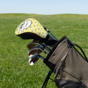Couvre-club De Golf Citron Jaune Bows Pois Personnalisé
